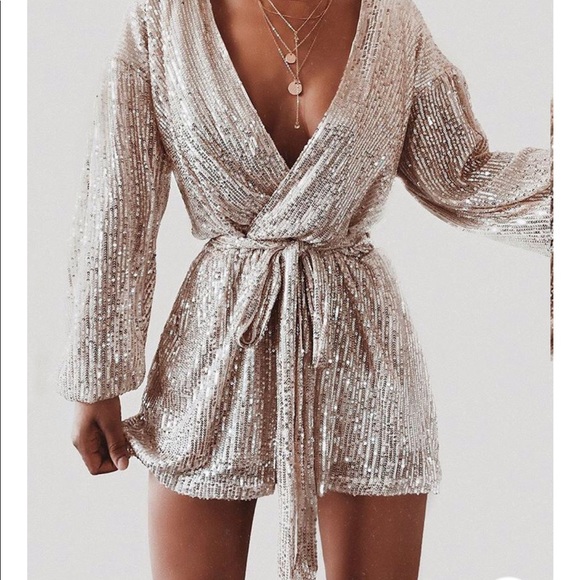 Pants - 💕1 LEFT!! Sequin Wrap Up Romper
